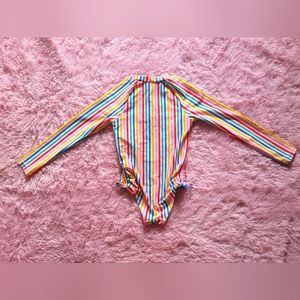 Old Navy Long-Sleeve Side-Tie One-Piece Rashguard Swimsuit